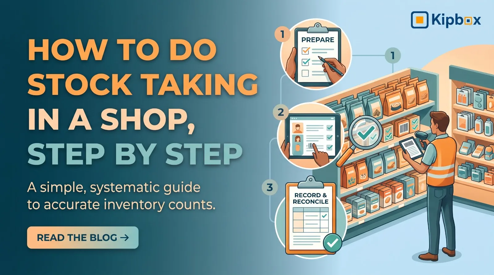 stock taking in a Shop, step by step